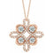 14K Rose 1/3 CTW Natural Diamond Clover 18