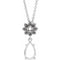 Sterling Silver 8x5 mm Pear Floral-Inspired 16-18