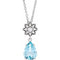 Platinum Natural Aquamarine & .08 CTW Natural Diamond 16-18