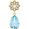 14K Yellow Natural Aquamarine & .08 CTW Natural Diamond Floral-Inspired Pendant