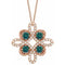 14K Rose Natural Alexandrite & 1/6 CTW Natural Diamond Clover 18