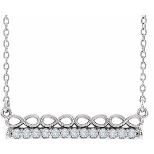 Platinum 1/5 CTW Natural Diamond Infinity-Inspired Bar 16" Necklace