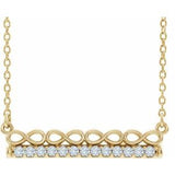 14K Yellow 1/5 CTW Natural Diamond Infinity-Inspired Bar 18" Necklace