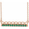 14K Rose Natural Emerald Infinity-Inspired Bar 16
