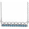 Sterling Silver Natural Aquamarine Infinity-Inspired Bar 18