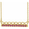 14K Yellow Natural Pink Tourmaline Infinity-Inspired Bar 18