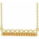 14K Yellow Natural Citrine Infinity-Inspired Bar 16" Necklace
