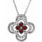 Platinum Natural Mozambique Garnet & .08 CTW Natural Diamond Clover 18