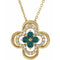 14K Yellow Natural Alexandrite & .08 CTW Natural Diamond Clover 18