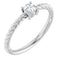 Sterling Silver 4 mm Natural White Sapphire Solitaire Rope Ring
