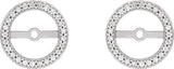 14K White Gold 1/8 CTW Natural Diamond Earring Jackets with 7 mm ID