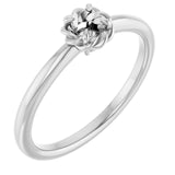 Platinum 4 mm Round Solitaire Rope Ring Mounting