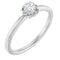 Sterling Silver Natural White Sapphire Solitaire Rope Ring