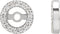 14K White Gold .08 CTW Natural Diamond Earring Jackets with 3.6 mm ID