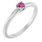 14K White Natural Pink Tourmaline Ring
