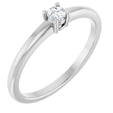 Platinum Natural White Sapphire Ring