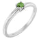 Sterling Silver Natural Green Sapphire Ring