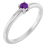 Platinum Natural Amethyst Ring