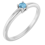 Platinum Natural Sky Blue Topaz Ring