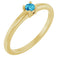 14K Yellow Natural Blue Zircon Ring