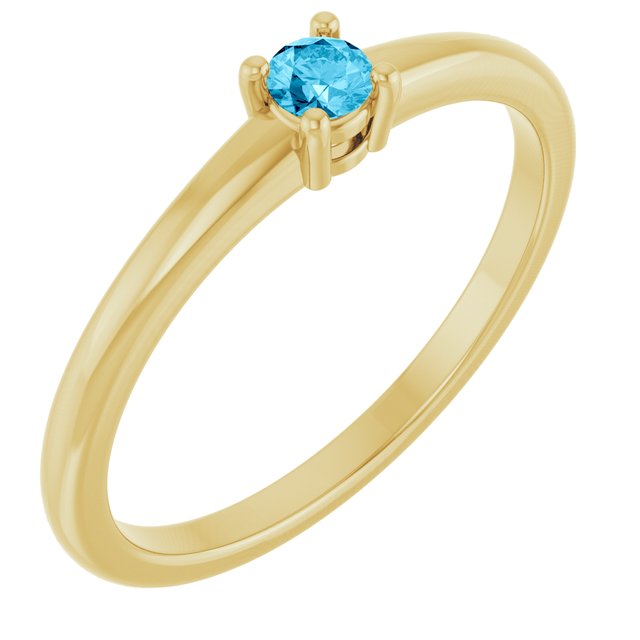 14K Yellow Natural Aquamarine Ring