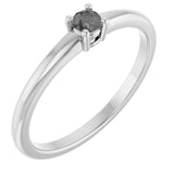 14K White Natural Gray Spinel Ring
