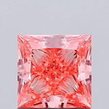 1.06ct Princess Lab Grown Diamond (Colour Fancy Vivid Orangey Pink, Clarity VVS2, IGI Certified)