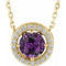 14K Yellow Lab-Grown Alexandrite & .05 CTW Natural Diamond Halo-Style 16