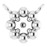 14K White 2 mm Round Beaded Youth Necklace Center Mounting