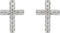 14K White Gold .08 CTW Natural Diamond Cross Earrings