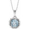 14K White Natural Sky Blue Topaz & .04 CTW Natural Diamond 18
