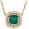 14K Yellow Lab-Grown Emerald & .05 CTW Natural Diamond 16