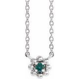 Sterling Silver Natural Alexandrite Beaded Youth 16" Necklace