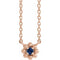 14K Rose Natural Blue Sapphire Beaded Youth 16