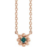 14K Rose Natural Alexandrite Beaded Youth 16" Necklace