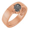 14K Rose Natural Gray Spinel Asymmetric Solitaire Ring