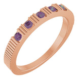 14K Rose Lab-Grown Alexandrite Stackable Ring