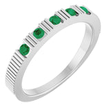 Platinum Lab-Grown Emerald Stackable Ring