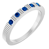 Platinum Lab-Grown Blue Sapphire Stackable Ring