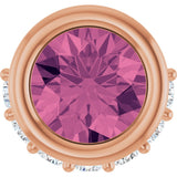 14K Rose Gold Natural Pink Tourmaline & 1/10 CTW Natural Diamond Pendant