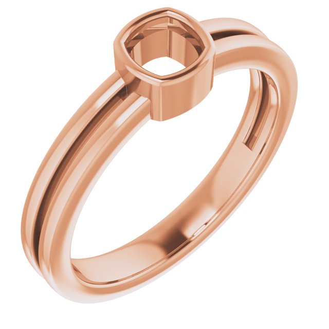 10K Rose 4 mm Cushion Ring Mounting