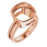 14K Rose 11 mm Cushion Ring Mounting