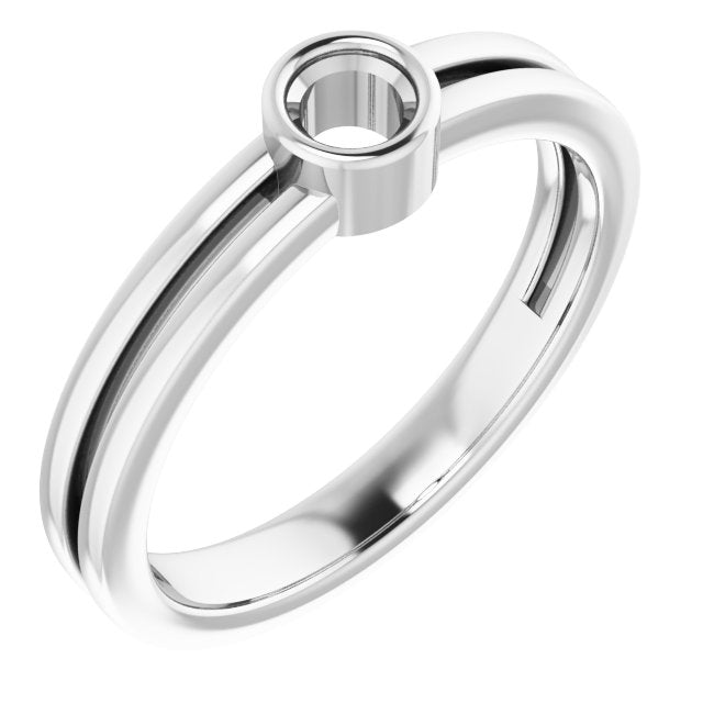 10K White 3.4 mm Round Ring Mounting