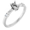 Platinum 6x4 mm Oval .05 CTW Natural Diamond Semi-Set Ring