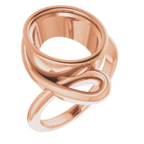 18K Rose 12x10 mm Oval Ring Mounting