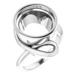 18K White 12 mm Round Ring Mounting