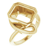 14K Yellow 11x9 mm Emerald Ring Mounting