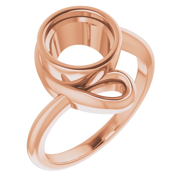 10K Rose 8 mm Round Ring Mounting