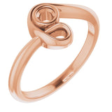 10K Rose 3 mm Round Ring Mounting