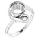 Sterling Silver 7 mm Round Ring Mounting